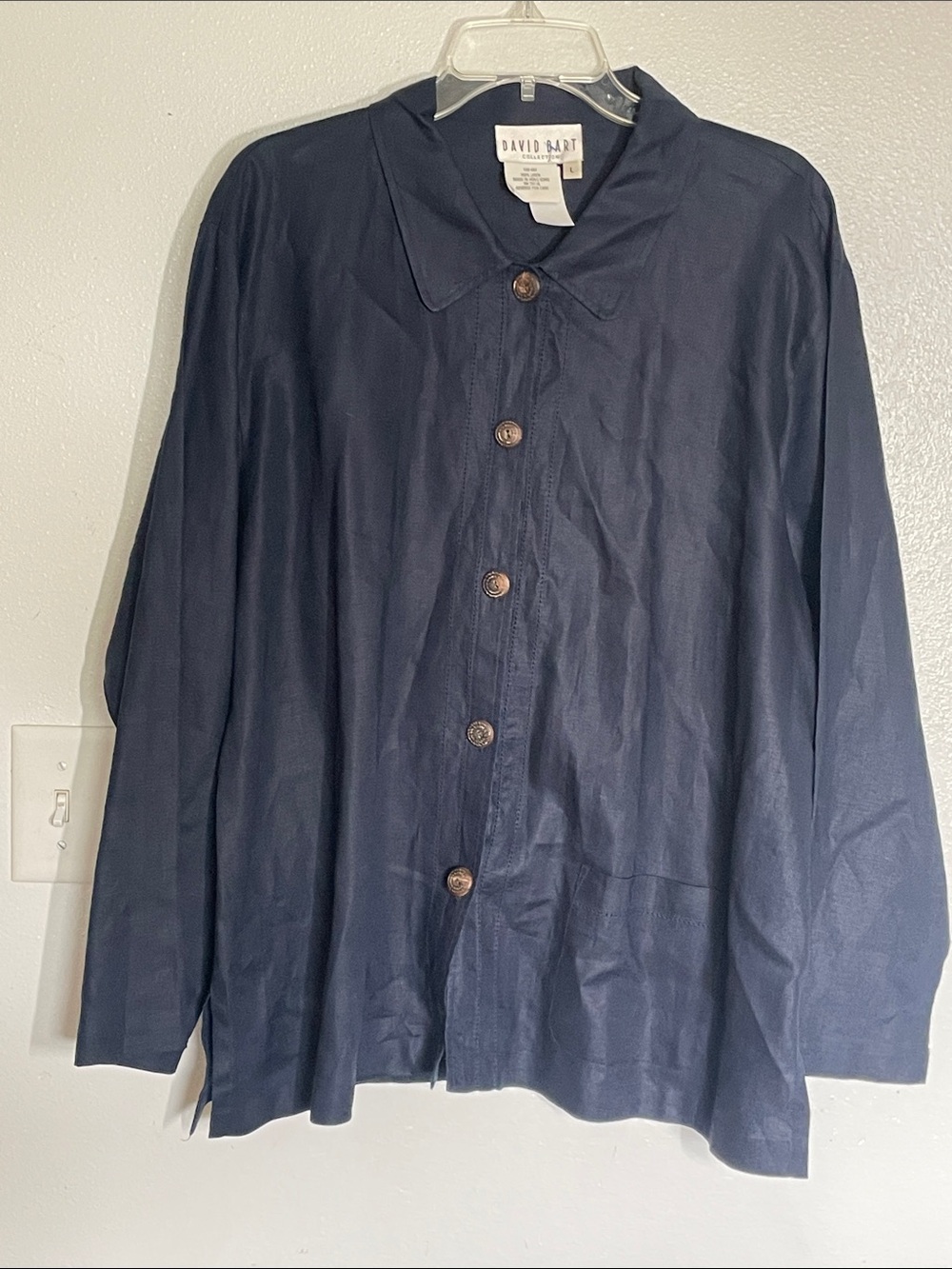 David Dart Men's Navy Casual Button-Down Shirt